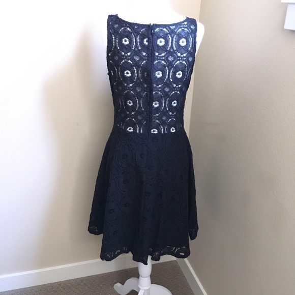 BB Dakota Renley Lace Fit and Flare Dress, Black - Picture 4 of 5